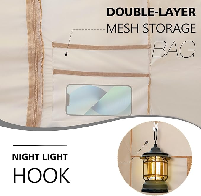 Bed Tent Bed Canopy BunkTwin Size Tents for Adult and Kids- Original Design Portable Dream Tent Indoor Sleeping Tents 80% Blackout with 3 Doors Breathable Big Space Tents