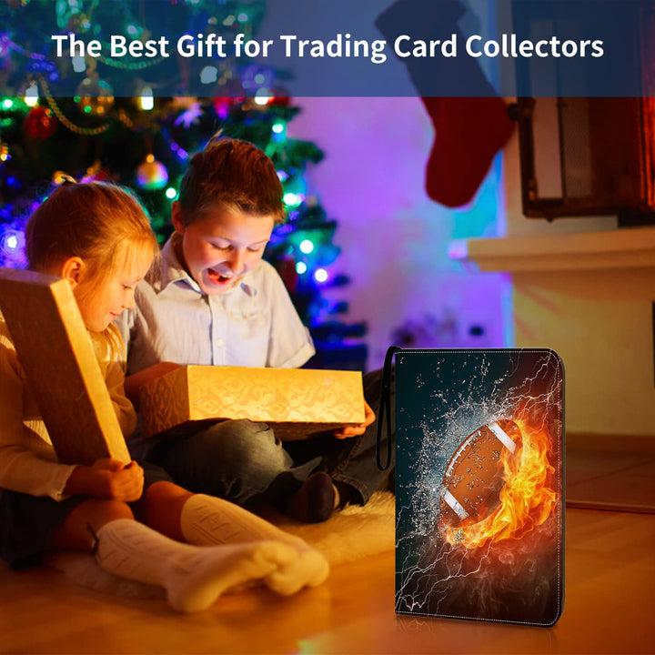 HESPLUS Football Card Binder Compatible with Football Card, Baseball Card, Trading Card, MTG and Other TCG, Fits 400 Cards with 50 Removable Pages, Card Holder Collector for Standard Size Card