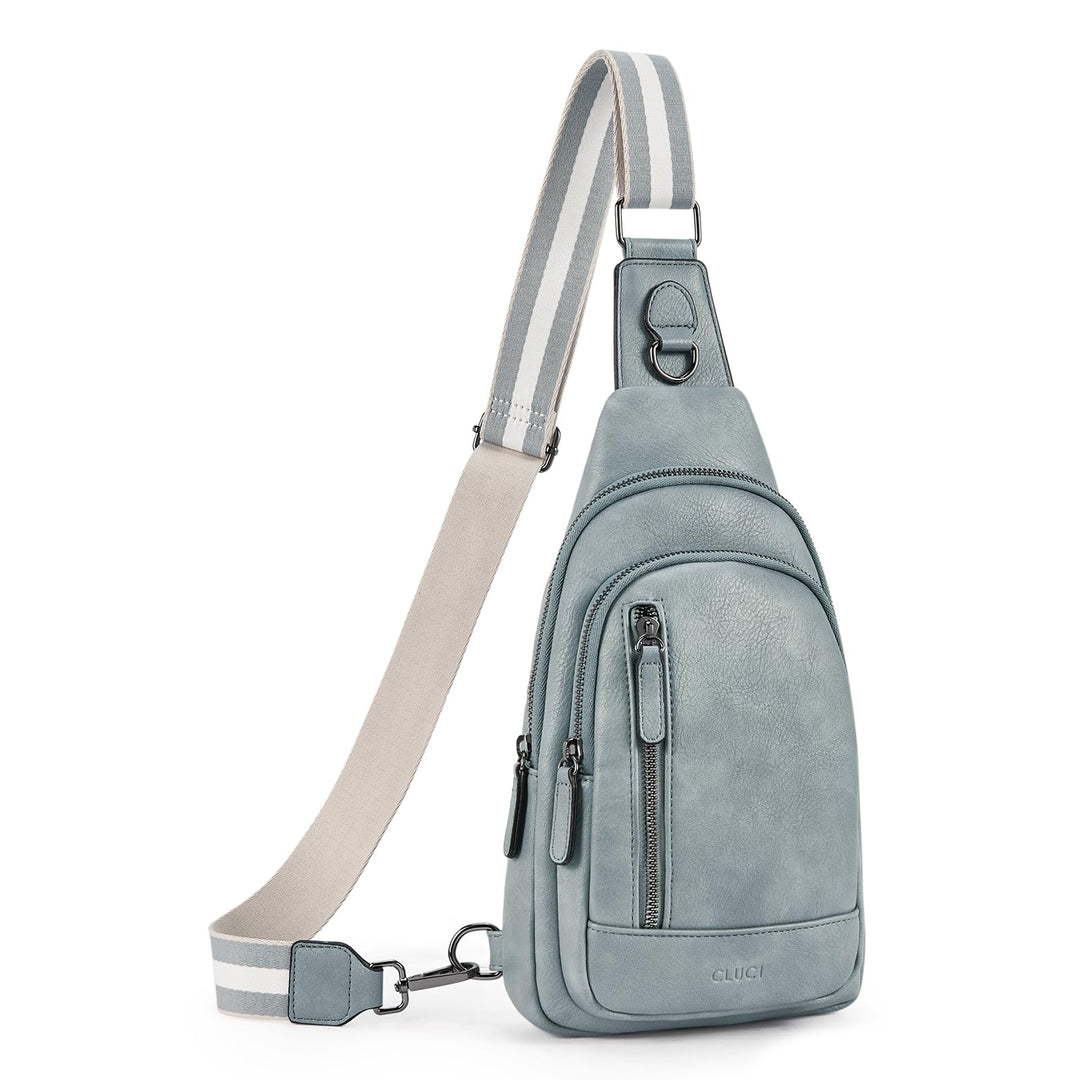CLUCI Crossbody Bag for Women Cross Body Bag for Woman Sling Bag for Women Leather Trendy Large Sling Backpack Travel Crossbody Bag for Women Denim Blue