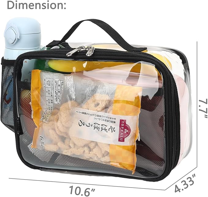 FlowFly Kids Lunch box Insulated Soft Bag Mini Cooler Back to School Thermal Meal Tote Kit for Girls, Boys,Clear