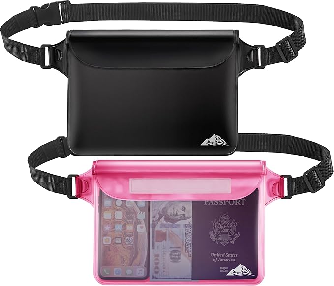 HEETA Waterproof Pouch Screen-Touch Sensitive Waterproof Dry Bag with Adjustable Waist Strap Bundled with Fish Scale with LCD Display, Digital Portable Hanging Scale Luggage Scale with Measuring Tape