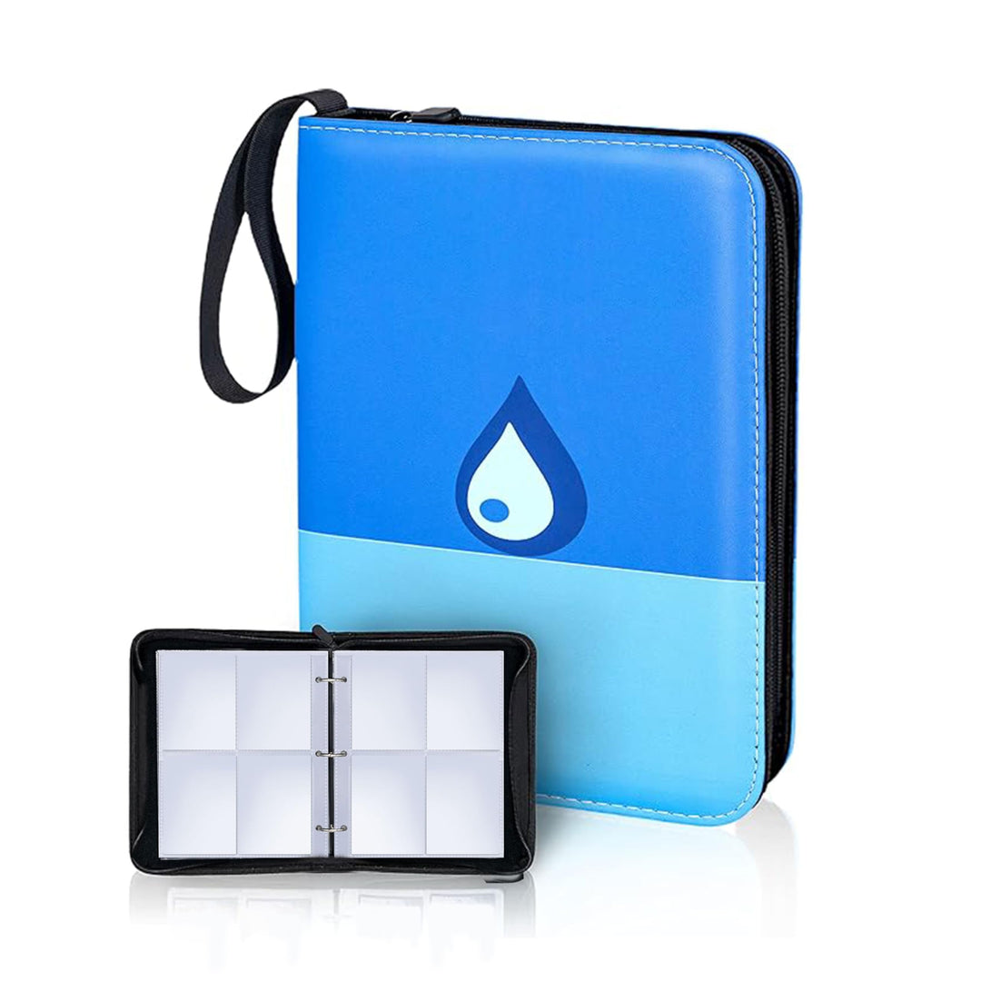 CLOVERCAT 4 Pocket Trading Card Binder Parent (4 Pocket, 400 Cards, Cartoon Theme, Blue)