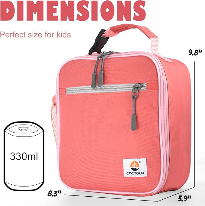 Lunch Box Kids,Premium Insulated Lunch Bag for Girls Boys,Soft Bag Mini Cooler Back to School Thermal Reusable Lunch Bag for Work School Picnic (Pink)