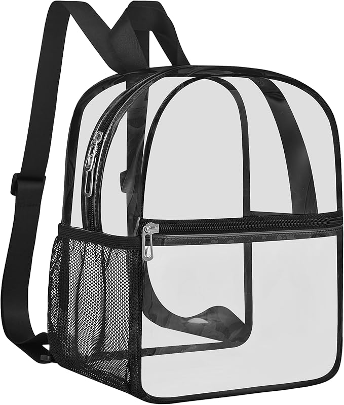 USPECLARE Clear Backpack Stadium Approved 12X11x6, Waterproof Clear Bag Stadium Backpack for Concert Work Sport Event
