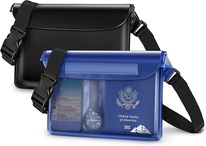 HEETA Waterproof Fanny Pack, Waterproof Pouch Dry Bag 2/3/4 Pack for Phone, Adjustable Waist Strap and Screen Touch Sensitive for Swimming Kayaking Boating Beach Fishing Diving Surfing Accessories