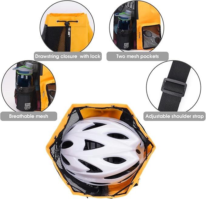 WANDF Swim Bag Mesh Drawstring Backpack with Wet Pocket for Swimming, Gym, and Workout Gear