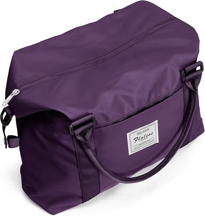 Sports Duffel Bags for Women Dark Purple Weekender Travel Totes Bag for Airplane, Cute Sports Gym Dance Bag Overnight Luggage Bag with Wet Pocket, Carry On Hospital Bag for Labor and Delivery