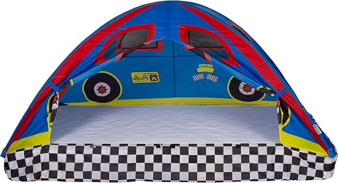 Pacific Play Tents 19711 Kids Rad Racer Bed Tent Playhouse - Full Size Mattress