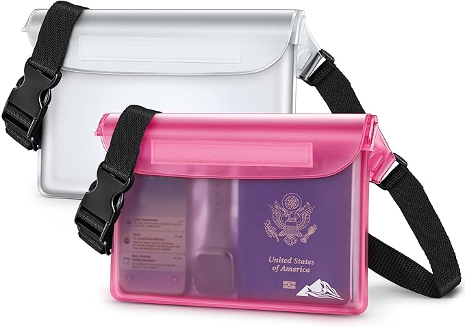 HEETA Waterproof Fanny Pack, Waterproof Pouch Dry Bag 2/3/4 Pack for Phone, Adjustable Waist Strap and Screen Touch Sensitive for Swimming Kayaking Boating Beach Fishing Diving Surfing Accessories