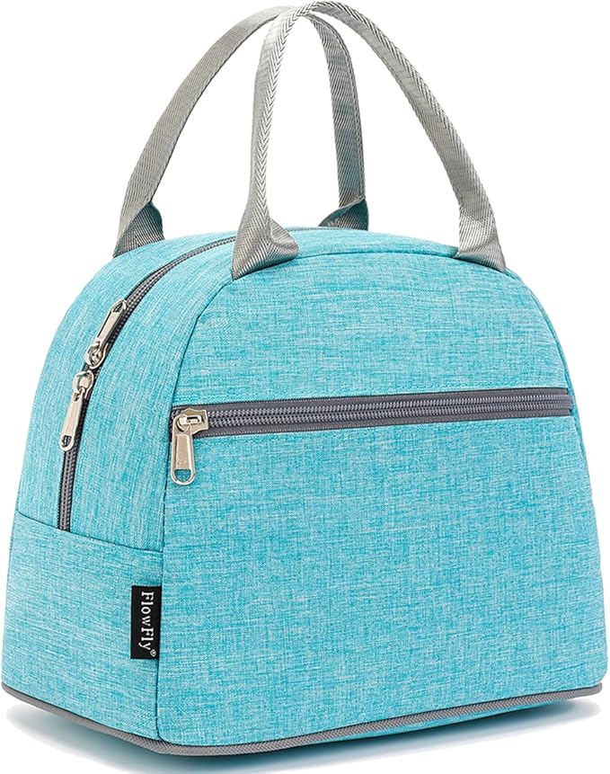 FlowFly Insulated Lunch Cooler Bag - Tote Bag Organizer for Women/Men, Sea Blue