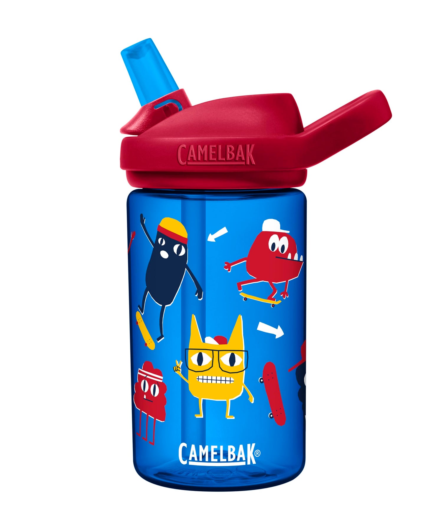 CamelBak eddy+ 14oz Kids Water Bottle with Tritan Renew โ Straw Top, Leak-Proof When Closed, Skate Monsters