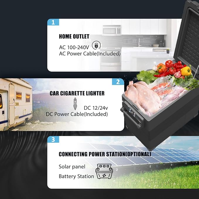 Alpicool NCF45 Portable Fridge Freezer,12 Volt Car Refrigerator, 42 Quart (40 Liter) Fast Cooling 12V Car Fridge -4℉~68℉,for Outdoor, Camping, RV, Truck