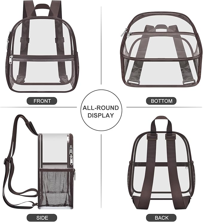 USPECLARE Clear Backpack Stadium Approved 12X11x6, Waterproof Clear Bag Stadium Backpack for Concert Work Sport Event