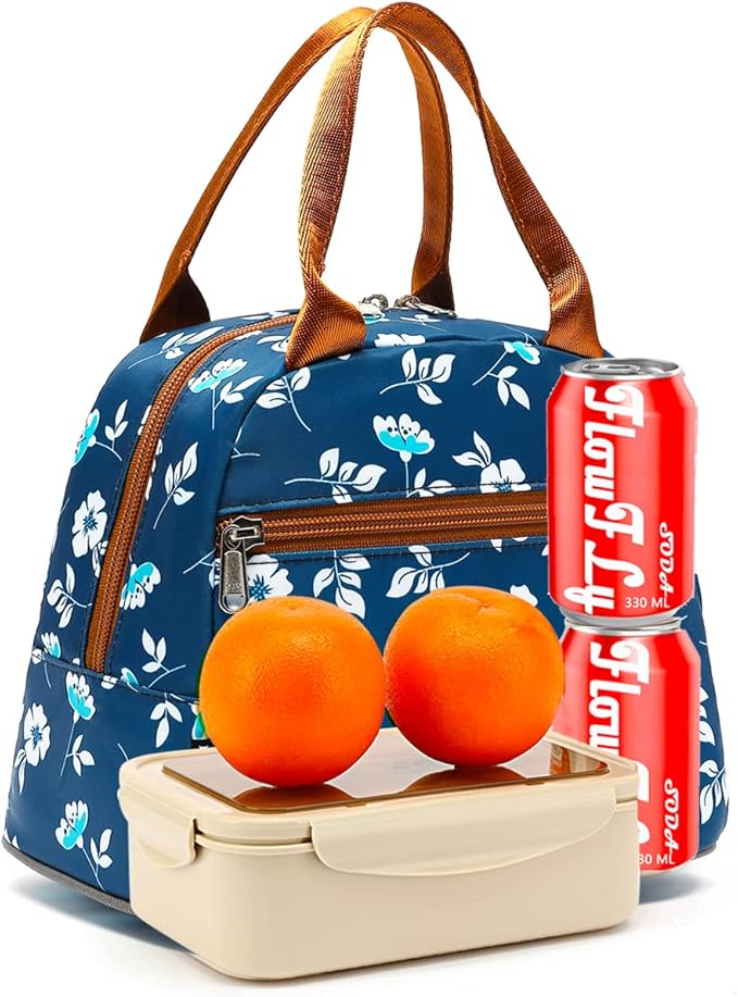 FlowFly Insulated Lunch Cooler Bag - Tote Bag Organizer for Women/Men, Floral