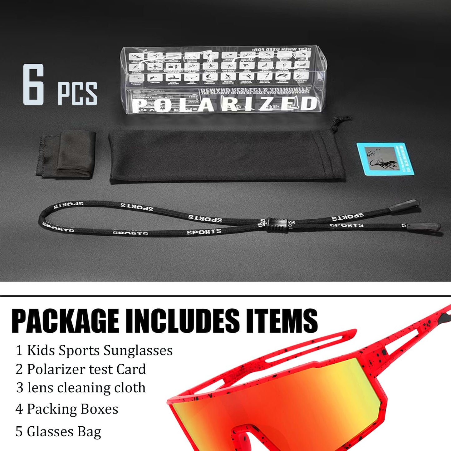 Youth Baseball Sunglasses For Boys Girls,UV400 Kids Sports Sunglasses,Cycling glasse Running Golf