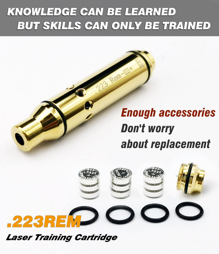 BOOLIT EYE Laser Training Cartridge for Dry Fire Training 3rd Gen .223REM Laser Bullet Comes with Spare Switch Cap