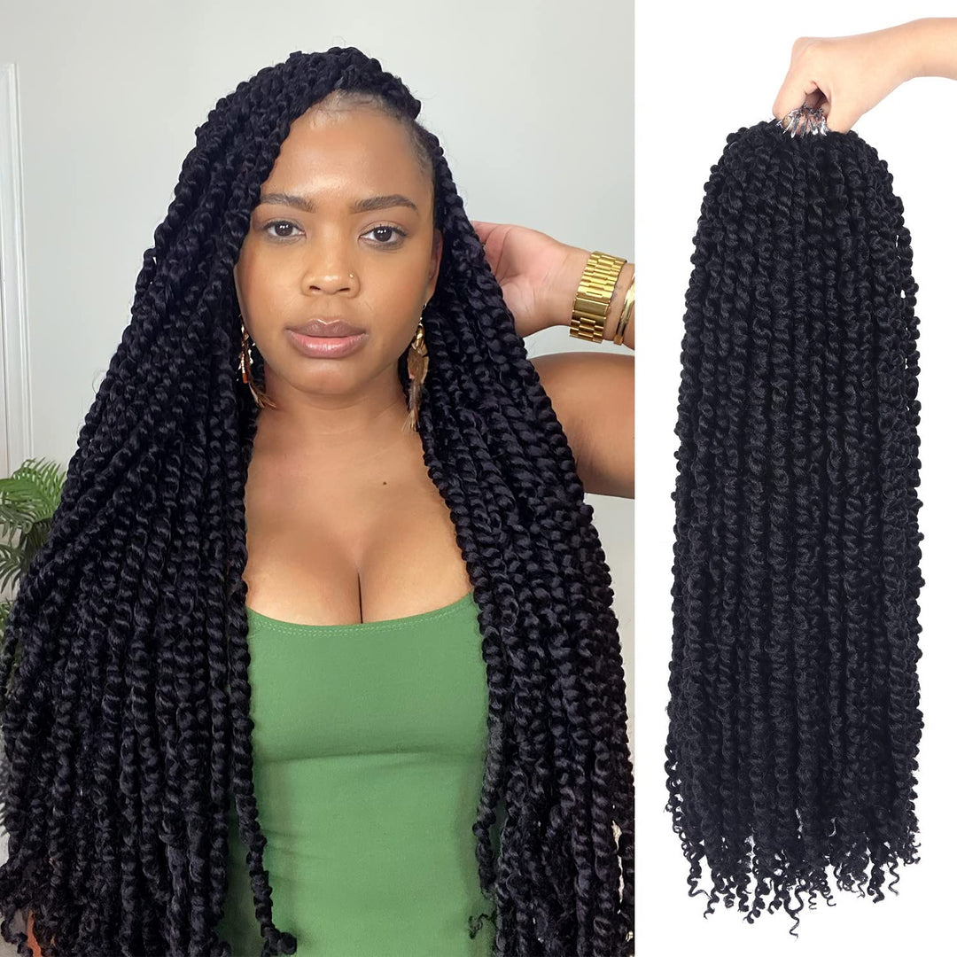 8 Packs Passion Twist Hair 24 Inch Pre-Twisted Passion Twist Crochet Hair, Pre Looped Crochet Passion Twist Crochet Braids Bohem