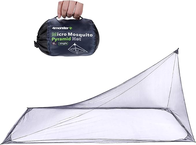 4Monster Camping Insect Net with Carry Bag, Compact and Lightweight, Fits Bed,Sleeping Bags,Tent (Single)
