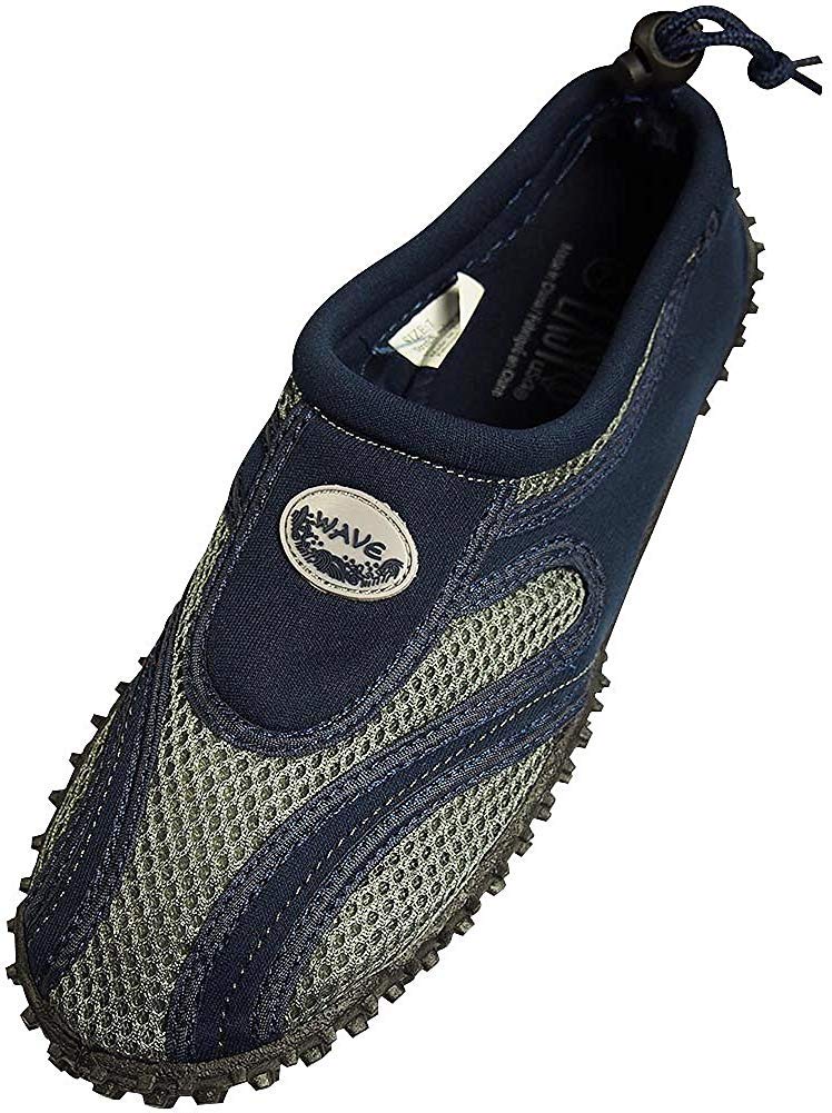 The Wave Men's Waterproof Water Shoes (13, Navy Grey)