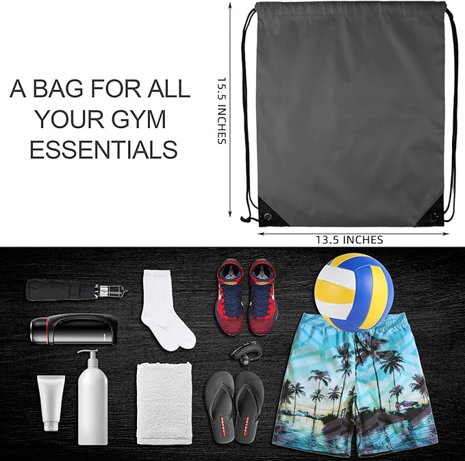 GoodtoU Drawstring Backpacks, Drawstring Bags Bulk Cinch Sack Drawstring Gym Bag for Sport, Traveling, Team (20Pcs, Grey)