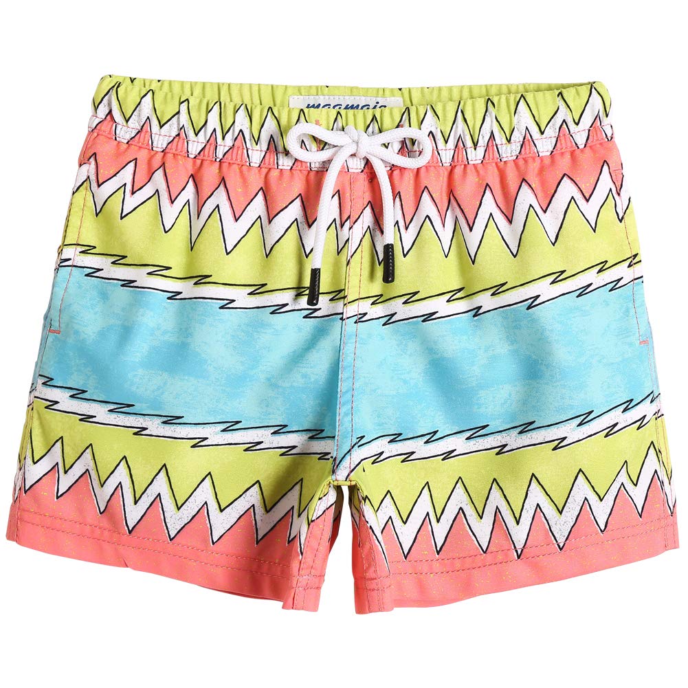 maamgic Boys Swim Trunks Toddler Swim Shorts Little Boys Bathing Suit Swimsuit Toddler Boy Swimwear,Zigzag-ybr,2 T