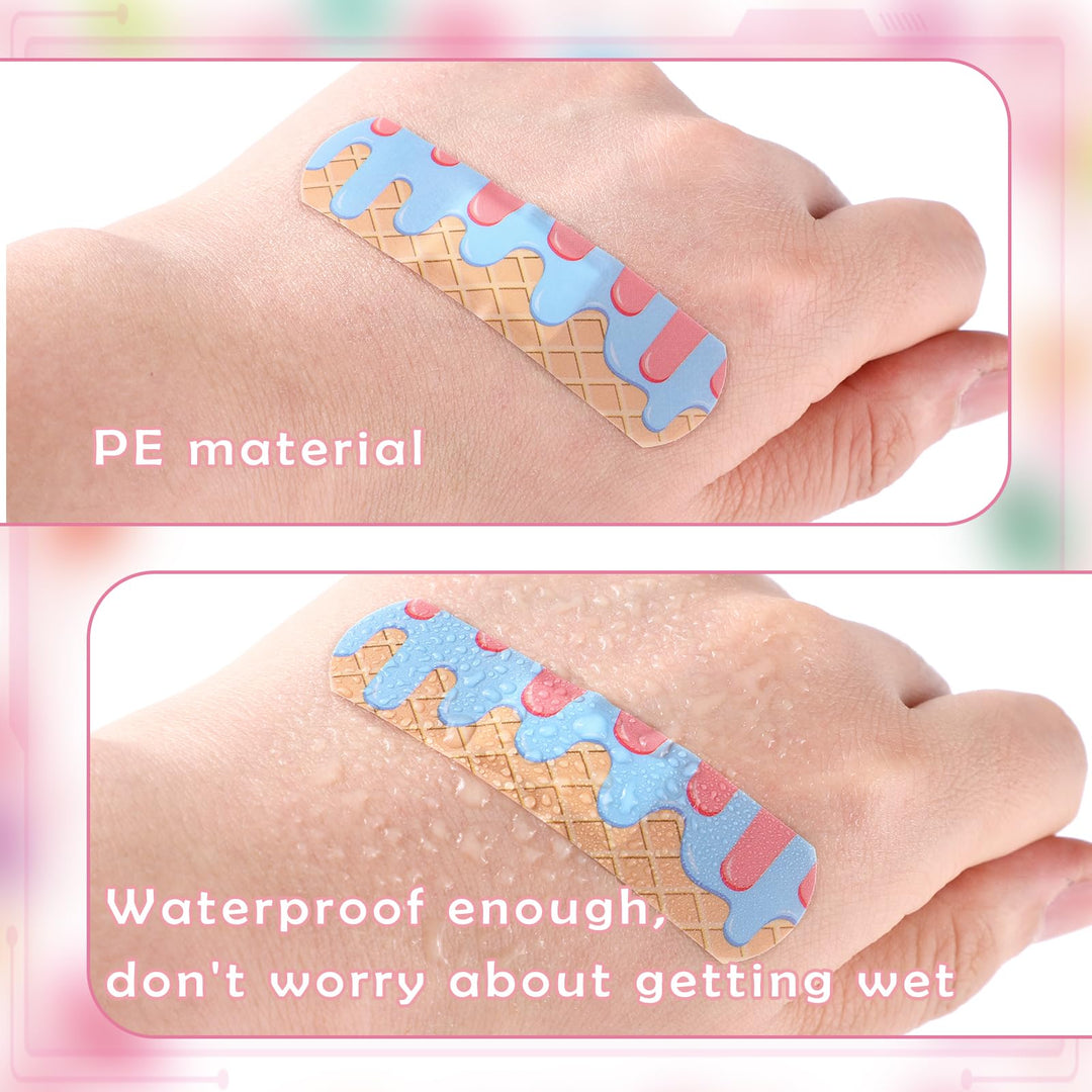 120 Pcs 20 Styles Kids Bandages Bulk Cute Cartoon Flexible Bandages Waterproof Breathable Bandages Strip Protect Cuts and Scrapes for Girls Boys Children Toddlers (Vibrant Style)
