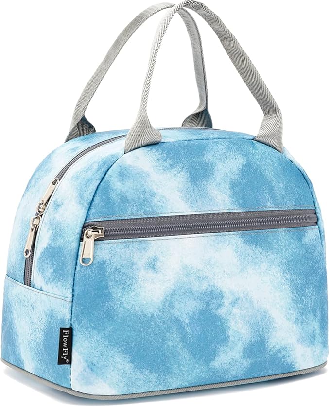 FlowFly Insulated Lunch Cooler Bag - Tote Bag Organizer for Women/Men, Tie Dye