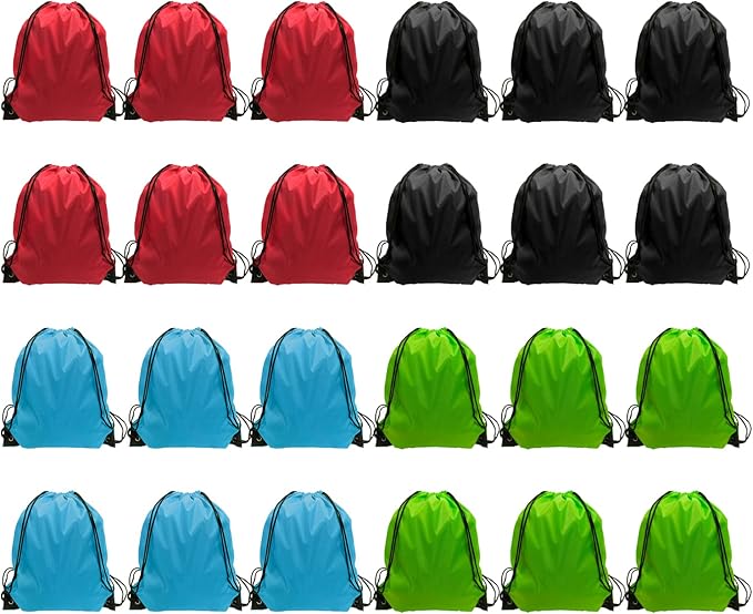 GoodtoU Drawstring Backpack Bags 24 Pcs Draw String Sport Bag Drawstring Gym Bag Draw String Back Sack 4 Colors