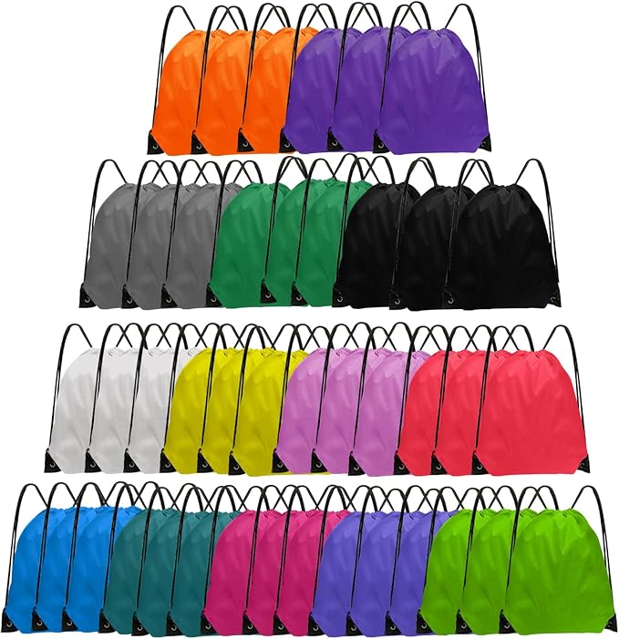 Drawstring Backpack Bulk 42 Pcs String Backpack Drawstring Bags Cinch Bag Sackpack for Men Women Gym 14 Colors