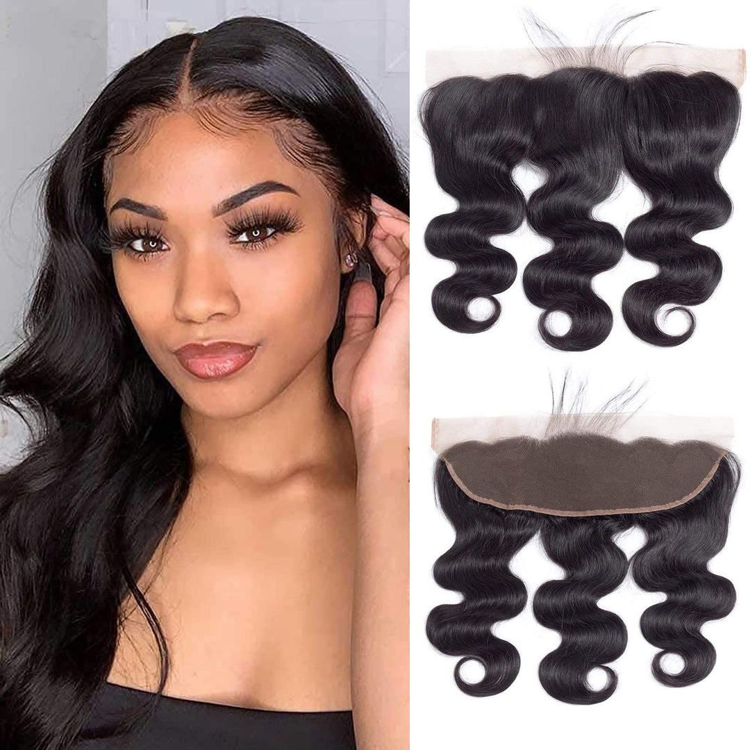 Body Wave Lace Frontal Closure 13X4 Ear To Ear Lace Frontal Free Part Body Wave Pre Plucked Frontal 12A Grade Human Hair 13X4 Fu