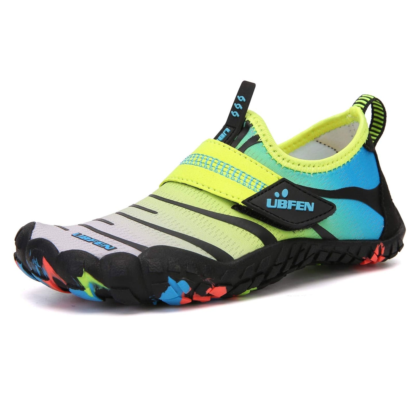 UBFEN Water Shoes for Kids Boys Girls Aqua Socks Barefoot Beach Sports Swim Pool Quick Dry Lightweight Toddler Little Big Kid B Blue Grey 8 Toddler