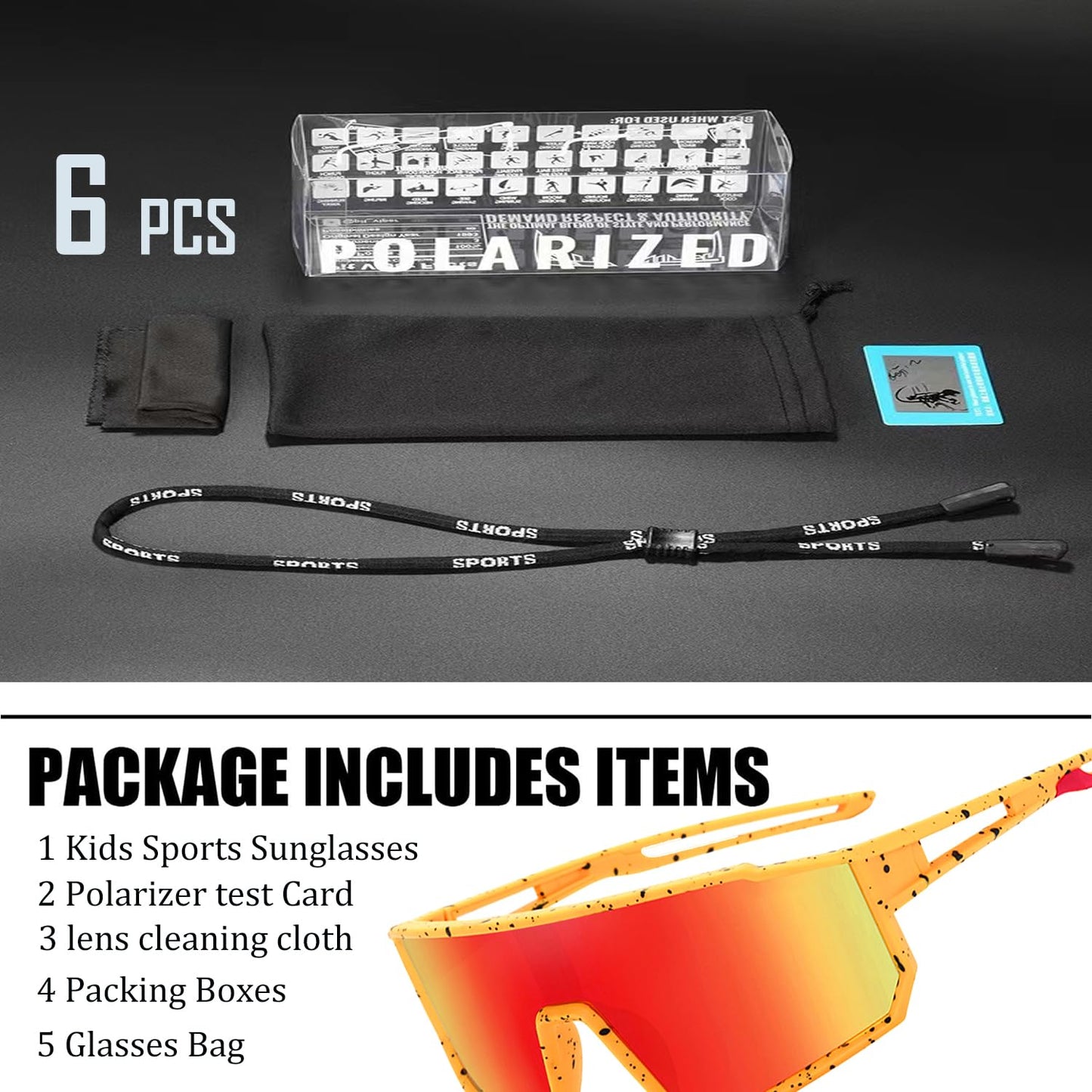 Youth Baseball Sunglasses For Boys Girls,UV400 Kids Sports Sunglasses,Cycling glasse Running Golf