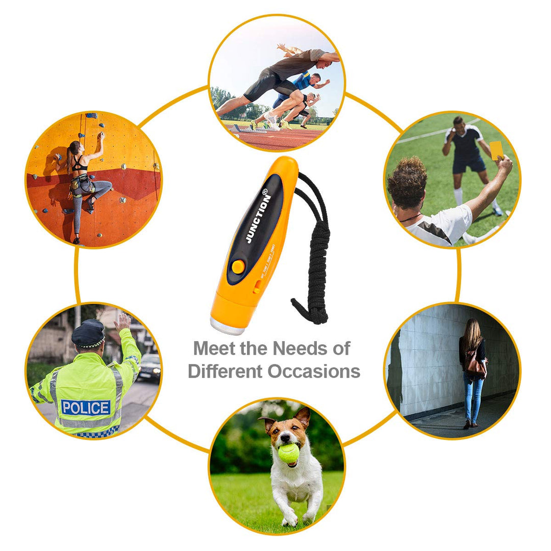 Electronic Whistle, Battery Operated Whistle Adjustable 3 Different Loud Whistle Sounds with Lanyard Handheld Electronic Whistles for Referees Volleyball Coaches Teacher, Soccer Sports Whistle-Yellow