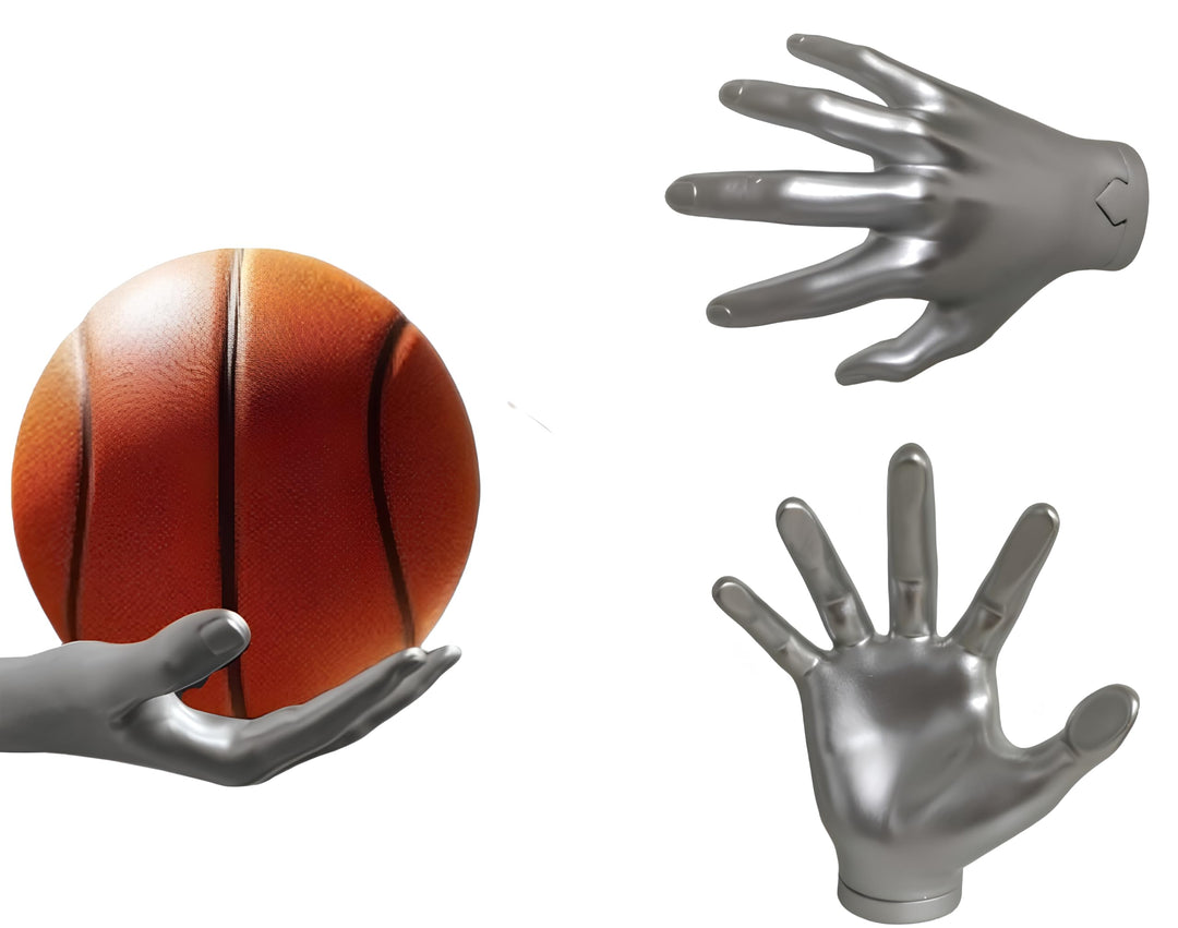 ZHYPFF Handmade Safe Wall Mounted Basketball Display Stand Hand Shaped Ball Stand Storage with Screws Wall Mounted Handheld Display Stand Suitable for Basketball, Football, Volleyball etc.silver