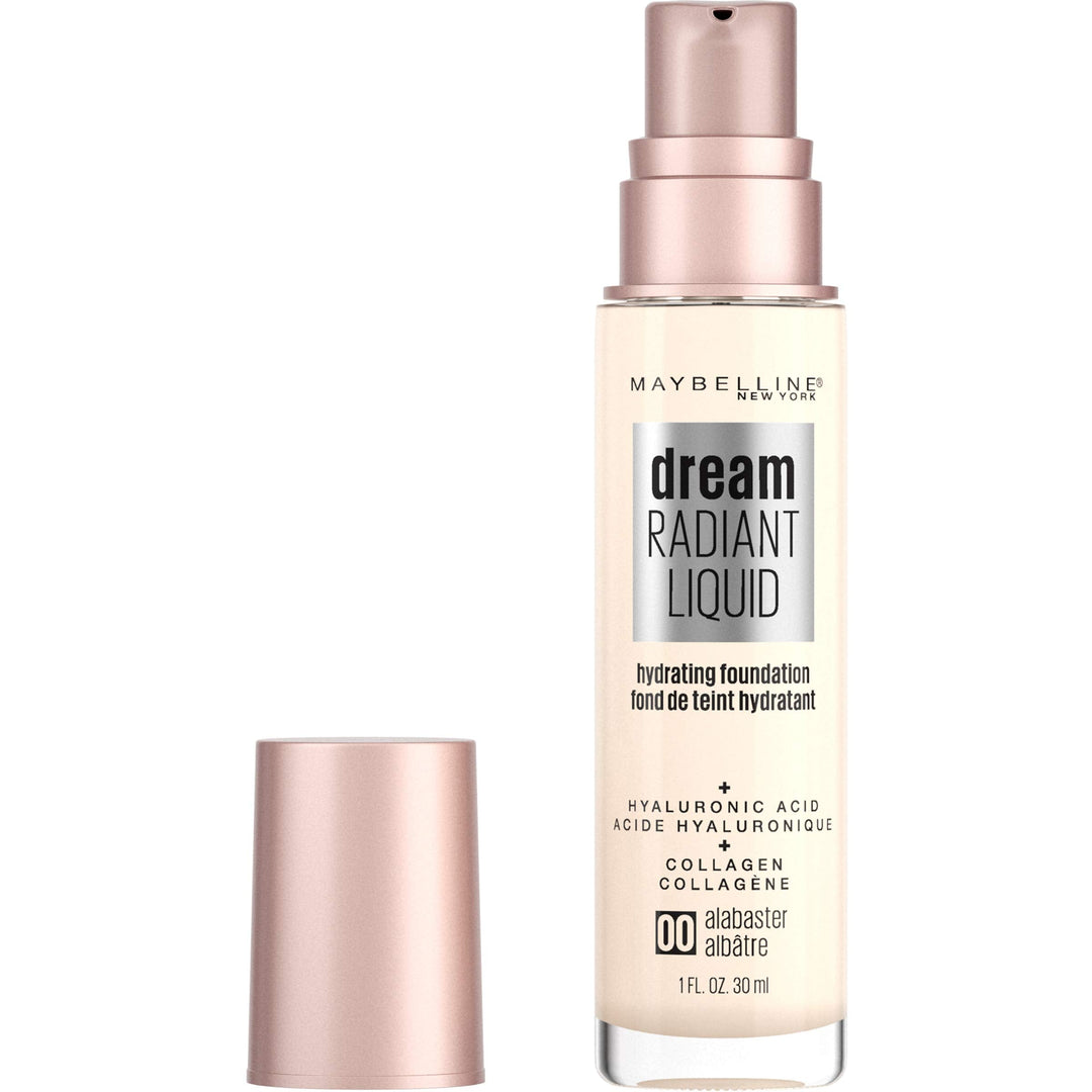 Maybelline New York Dream Radiant Liquid Medium Coverage Hydrating Makeup, Lightweight Foundation, Alabaster, 1 Fl Oz