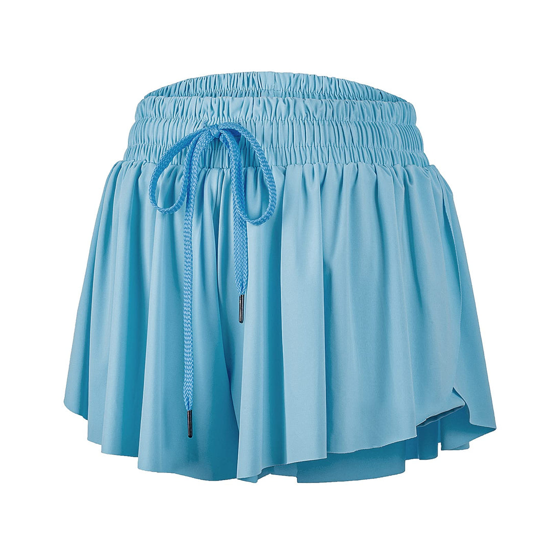 Teen Girls Trendy Stuff Flowy Shorts for Women Gym Yoga Athletic Workout Running Exercise Sweat Spandex Cute Comfy Tennis Skorts Skirts with Pockets Clothes Summer(Xs,Light Blue)