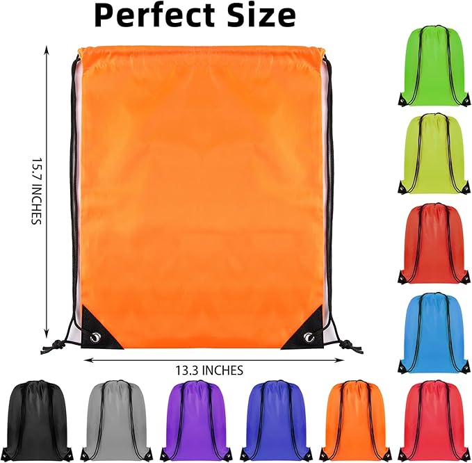 GoodtoU Drawstring Backpack Bulk, 60 Pcs Draw String Bags Cinch Bag Drawstring Gym Bag Sackpack Drawstring Bags for Women Men, 10 Colors