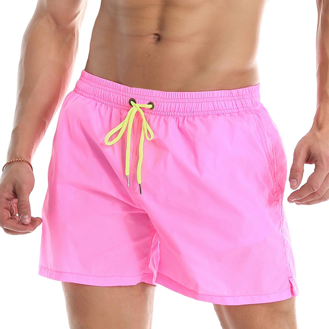 Lncropo Men's Swim Trunks Quick Dry Bathing Suits with Mesh Lining Swimwear Swim Shorts,A6-Pink,40