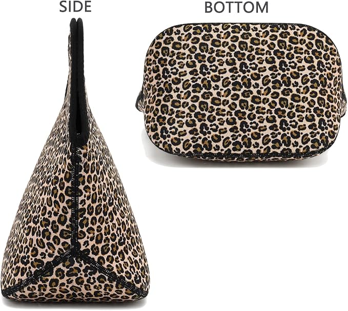 FlowFly Neoprene Kids Lunch box Insulated Soft Bag Mini Cooler Thermal Meal Tote Kit for Boys, Girls,Men,Women,School,Work, Office, Leopard