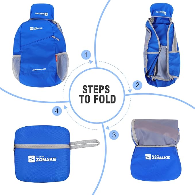 ZOMAKE Lightweight Packable Backpack 20L, Foldable Backpacks Small Daypack for Hiking Water Resistant Day Bag for Travel