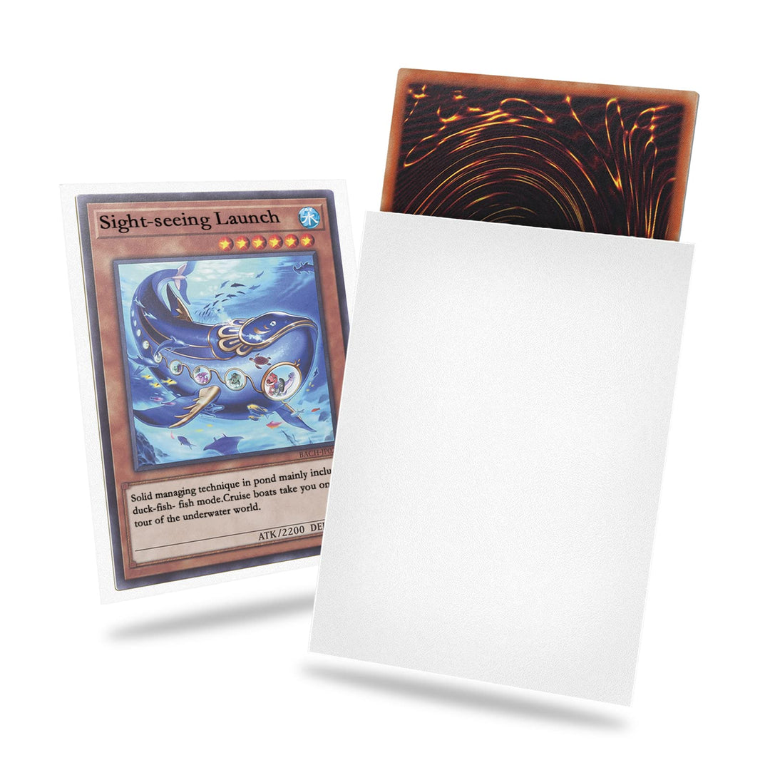 White Yu-gi-oh Card Sleeve 200 Pack, Japanese Small Card Sleeves Photocard Sleeves 62x89mm, Back textured Perfect Shuffling, Protect Your Japanese Sized Trading Cards Kpop Photocard Never Tear
