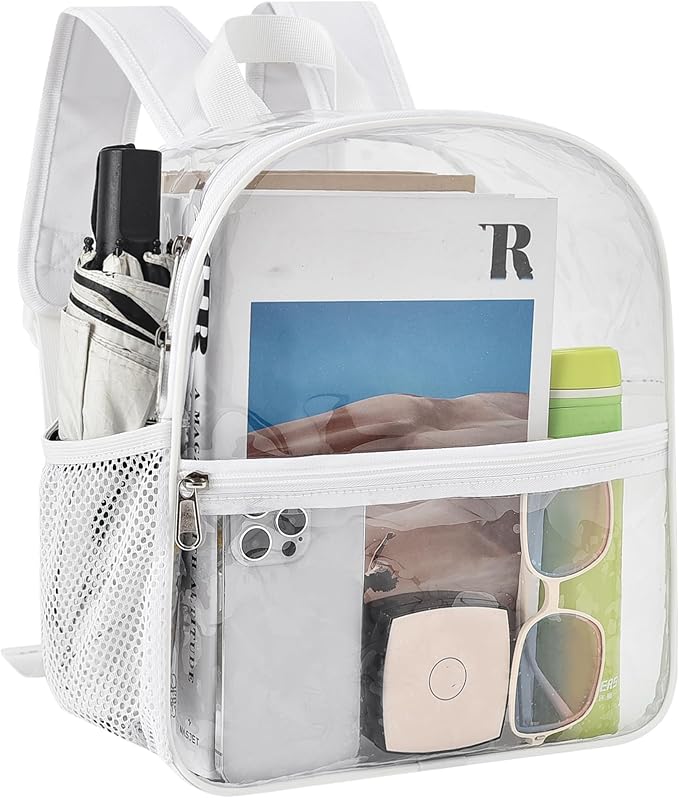 USPECLARE Clear Backpack for Stadium Approved 12×6×12, Water proof Clear Bag for Stadium Events and Concert Work Sport Event