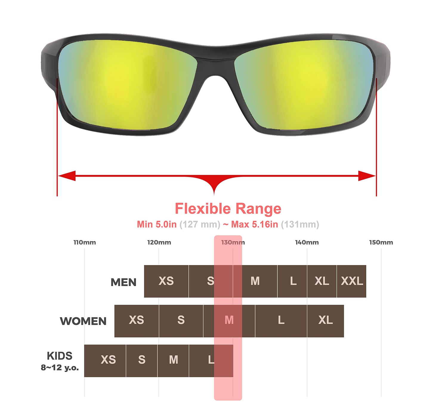 QOOL TIMES Living out your Polarized Small Baseball Sunglasses Youth Kids 8-12 Girls Boys, cycling Running Outdoors junior Softball