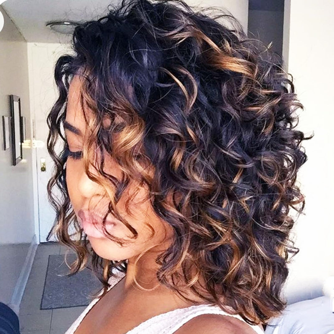 Brown Blonde Ocean Wave Crochet Hair Pre Looped 14 Inch Curly Braiding Ocean Wave Hair 7 Packs Deep Wave T1 30 27 Wavy Ocean Wav
