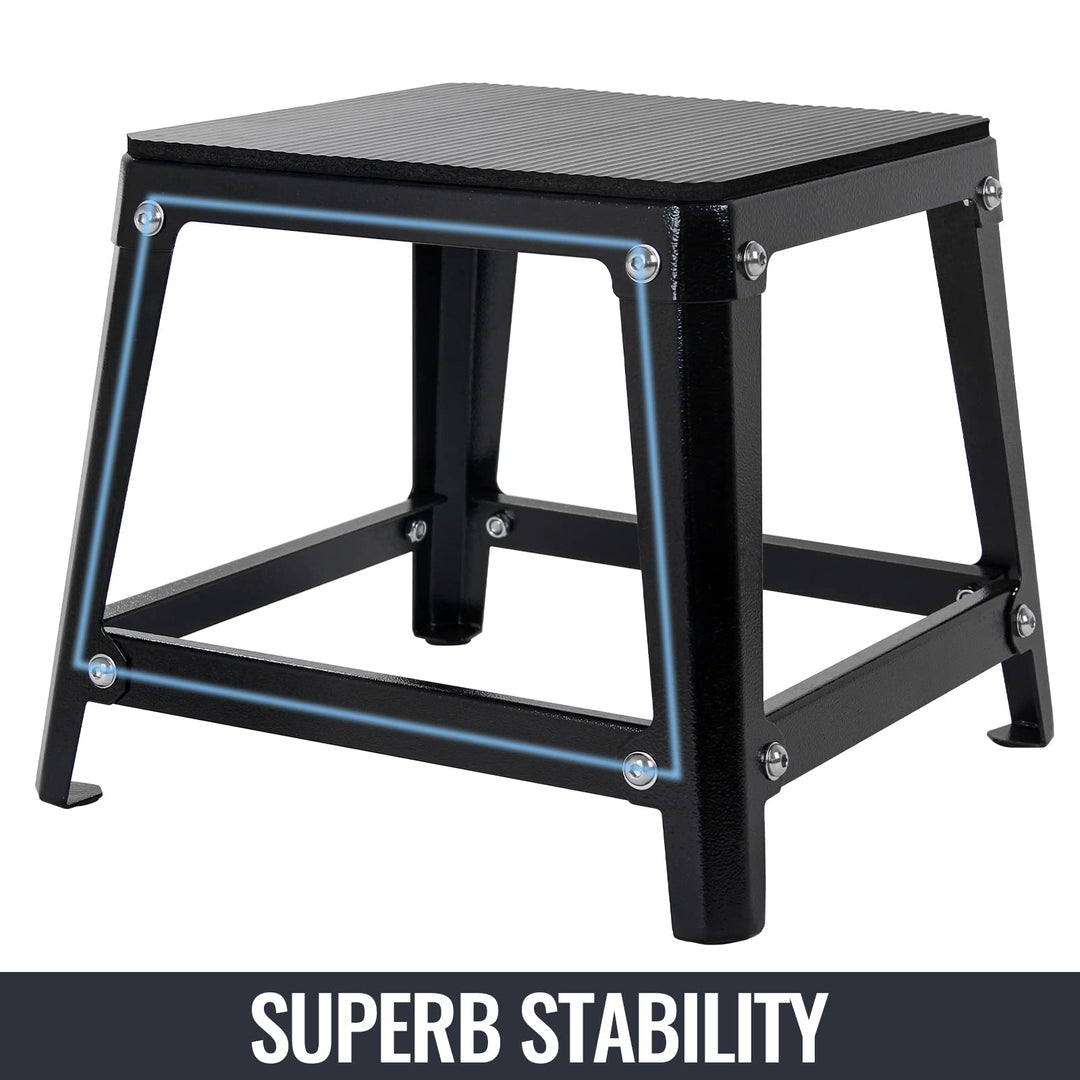 Hasopy Plyometric Platform Box Set 12/18/24/30 Inches, Fitness Exercise Jump Box Step Red/Black, Plyometric Box Jumping Exercise Training (Set of 4 Black)