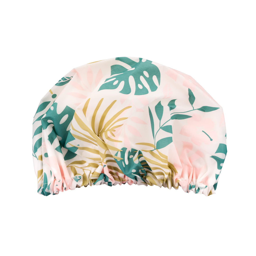 Ecotools Shower Cap, Cotton Lining, Keeps Hair Dry, Fits All Head Sizes & All Hair Textures, Quick Drying Bath Hair Cap, Eco-Fri