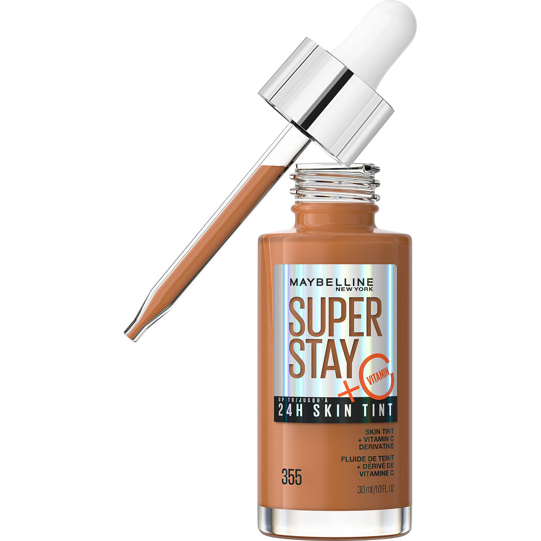 Maybelline Super Stay Up To 24Hr Skin Tint, Radiant Light-To-Medium Coverage Foundation, Makeup Infused With Vitamin C, 335, 1 C