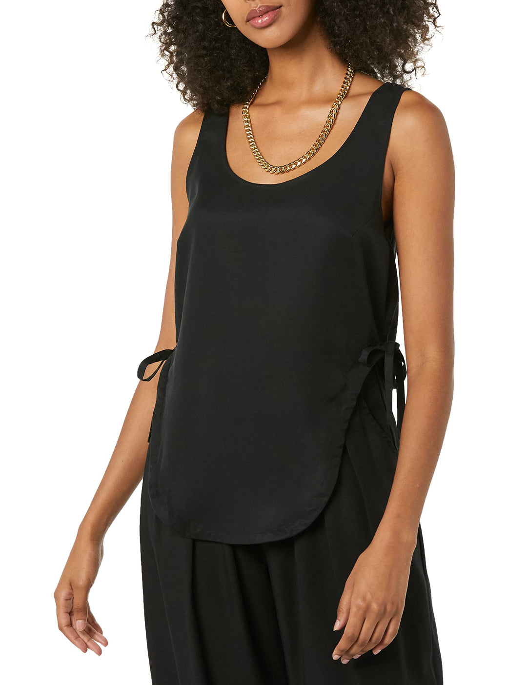 TEREA Women's Tori Adjustable Side Tie Top, Black, XS