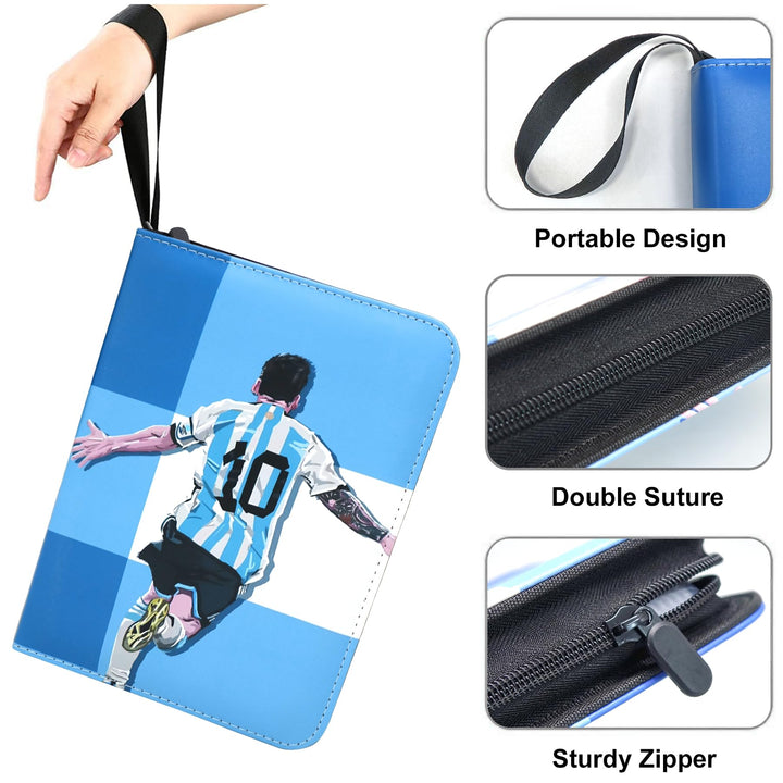 400 Pockets Soccer Card Binder,Gifts for Soccer Trading Cards Collectors,Portable Waterproof Card Storage Bag with Removable Sleeves,Compatible with Soccer,Football,Sports Game and TCG Cards