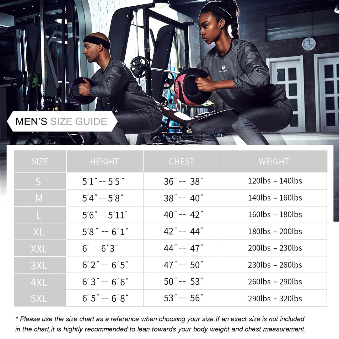 HOTSUIT Men Sauna Suit Sweat Suits Durable Gym Exercise Workout Jacket, Black, S